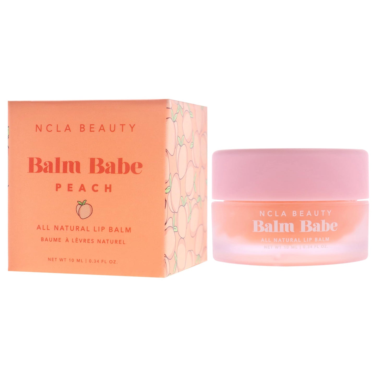 NCLA Beauty Balm Babe All Natural Lip Balm - Moisturizes Lips with Natural Oils - Infused with Vitamin C and E - Peach - 0.34 oz Beauty and Personal Care NCLA BEAUTY