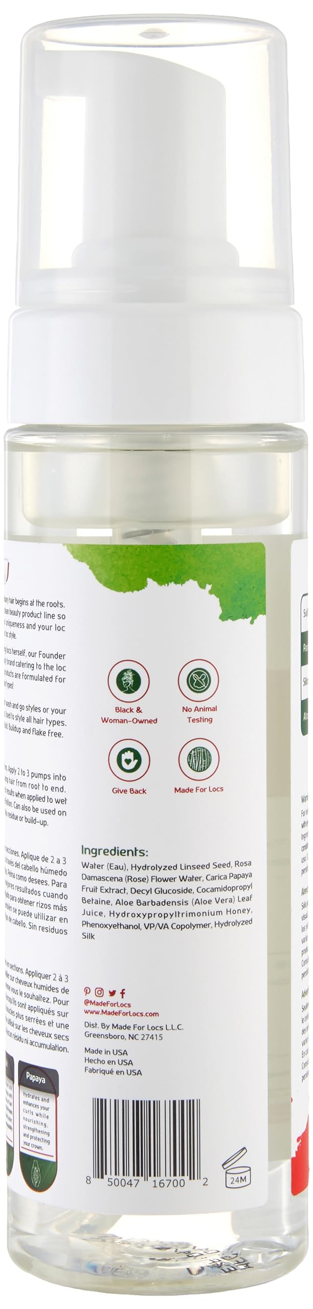 Locs Styling Flaxseed Mousse | Build-Up Free with No White Flakes- Non Sticky | 7 oz Beauty & Personal Care MFL MADE FOR LOCS