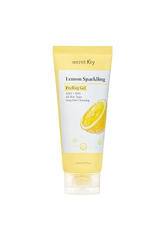 SECRETKEY Lemon Sparkling Peeling Gel, Lemon Extract with AHA & BHA, Gentle Exfoliator for Radiant, Smooth-Looking Skin, Helps Refine Pores and Uneven Beauty & Personal Care Secret Key