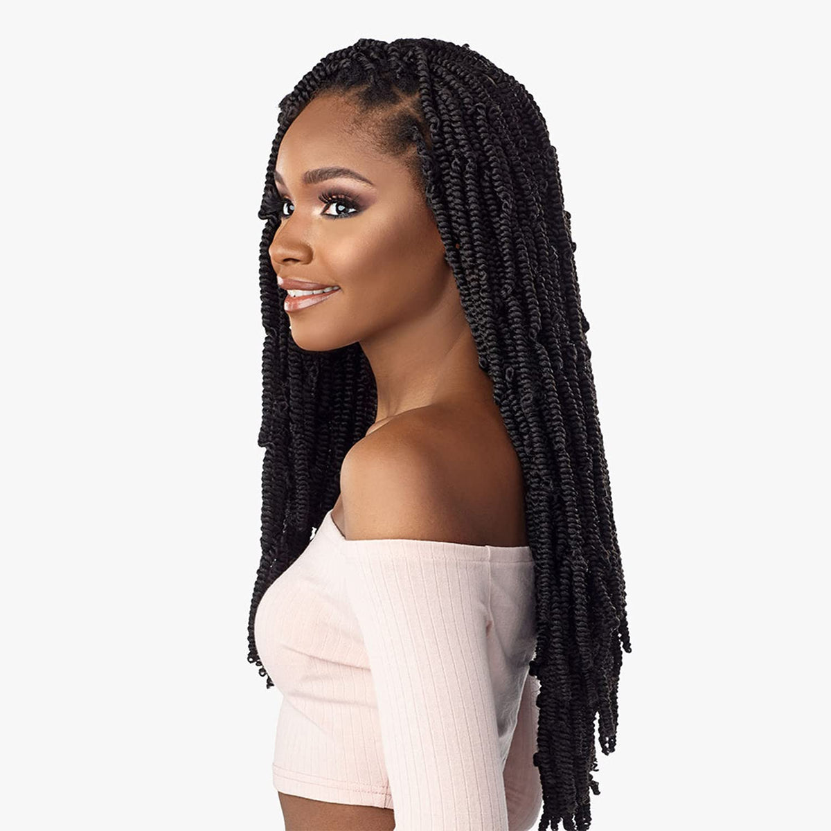 Sensationnel Lulutress Crochet Braiding Hair-3X Afro Twist 24in,4 MEDBROWN