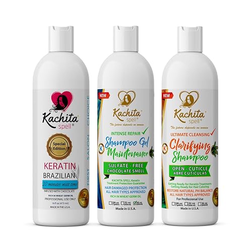 Full KIT New Brazilian Keratin Hair Blowout Treatment Kachita Spell Professional Results Straighten and Smooth Hair Beauty & Personal Care Kachita Spell