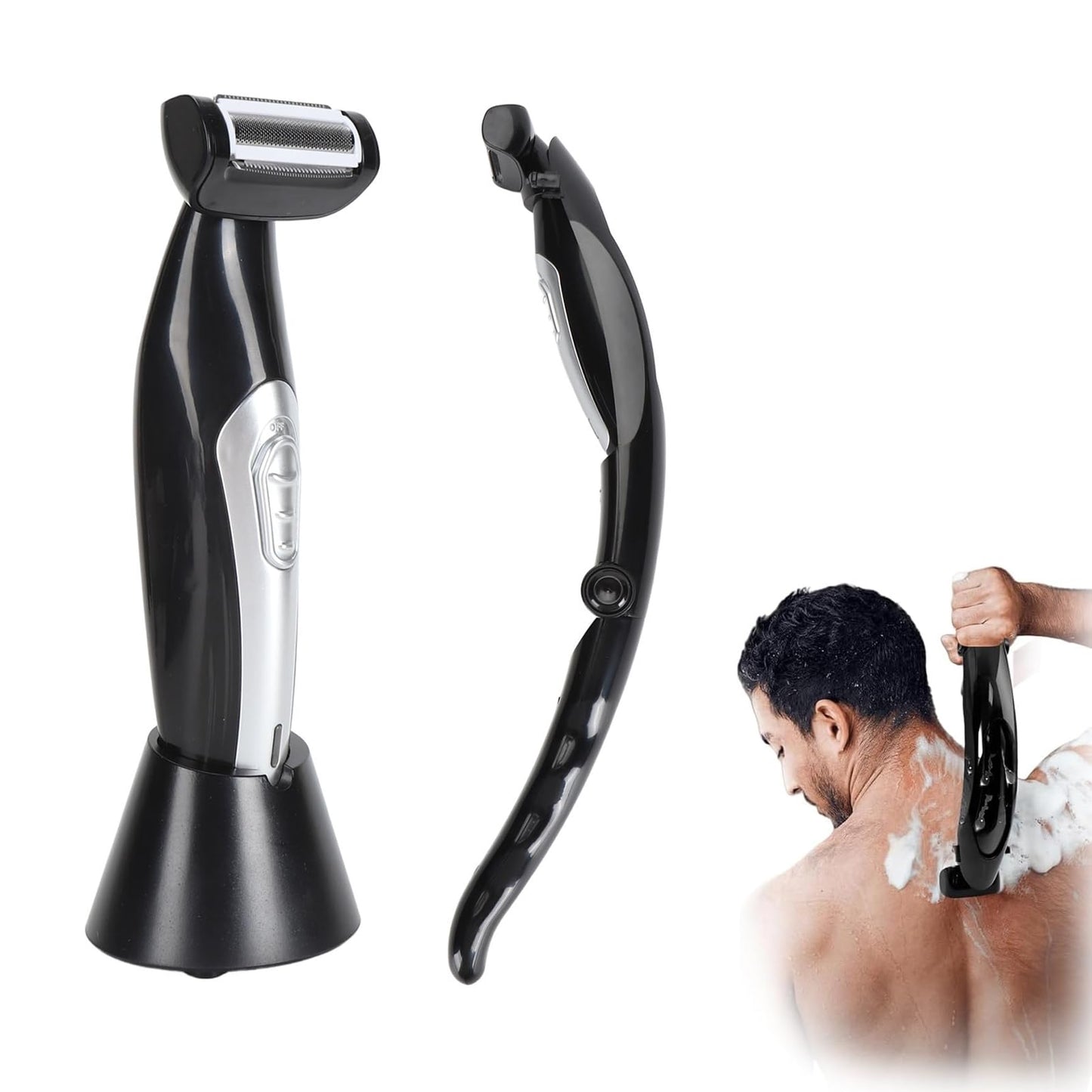 Men Back Trimmer, Wet and Dry Use Men Back Groomer, Extreme Reach Handle and, USB Rechargeable Beauty and Personal Care VBESTLIFE