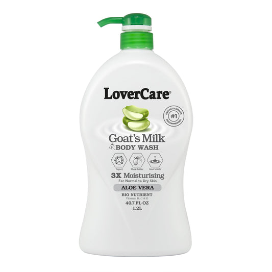 LoverCare Goat's Milk Moisturizing Body Wash Shower Cream Shower Gel Aloe Vera 40.7 Fl.Oz Beauty & Personal Care Lover's Care
