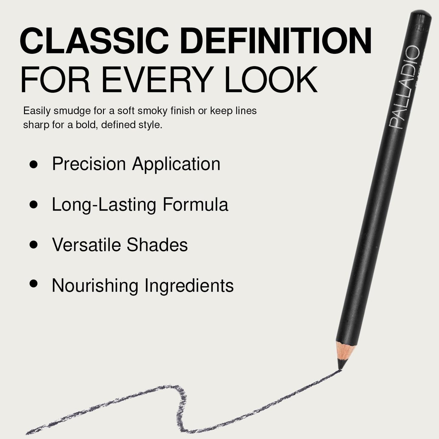 Palladio Wooden Eyeliner Pencil, Thin Pencil Shape, Easy Application, Firm yet Smooth Formula, Perfectly Outlined Eyes, Contour and Line, Long Beauty & Personal Care Palladio