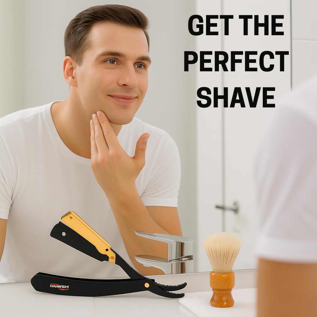 OMWAH - Professional Barber Straight Edge Razor (Swing Lock) Beauty and Personal Care OMWAH