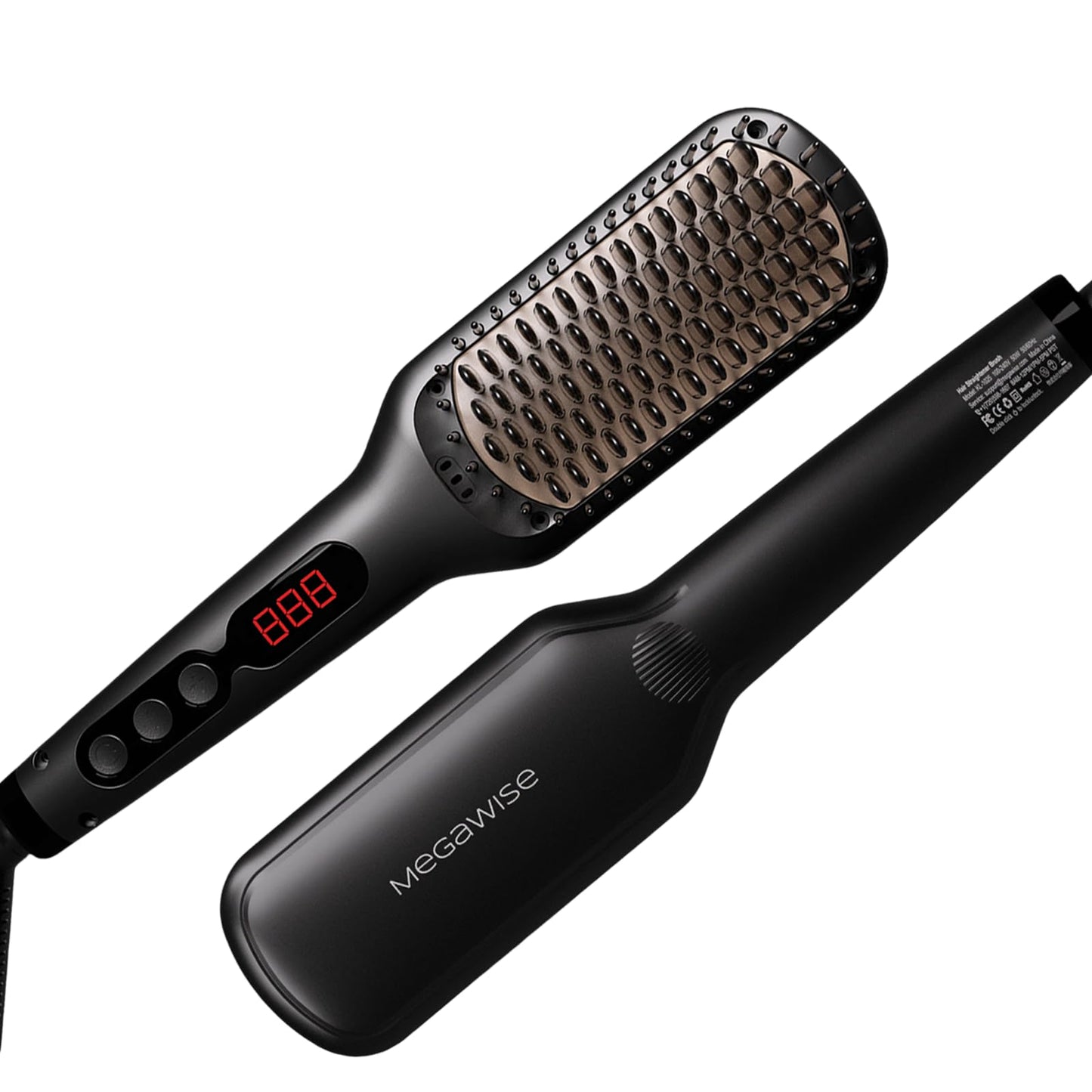 MEGAWISE Pro Ceramic Ionic Hair Straightener Brush for Home Salon, Straightening Hair Brush with 20s Heating Tech, Auto-Off, Anti-Scald with Universal Beauty & Personal Care MEGAWISE