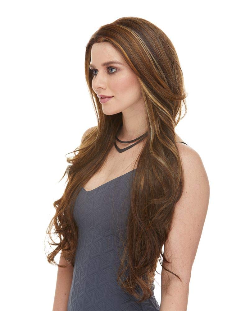 Kim Lace Front Wig Color FS1B/30 - Sepia Wigs 26" Long Curly 100% Futura Heat Friendly Synthetic Hair Realistic Hairline Layered 3 oz Avg Cap