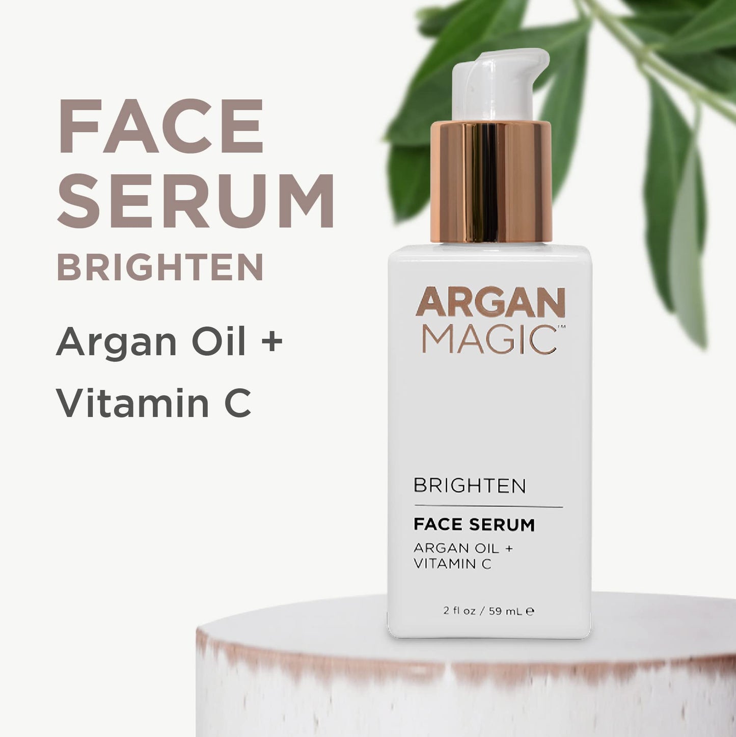 Argan Magic Brighten Face Serum with Vitamin C & Argan Oil - Hydrating & Brightening Formula | Reduce Dark Spots, Fine Lines, & Wrinkles (2 oz) Beauty & Personal Care Argan Magic