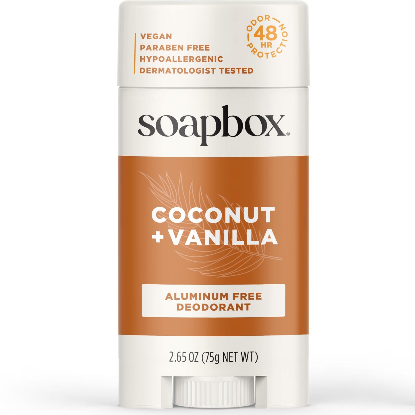 Soapbox Aluminum Free Deodorant, Coconut & Vanilla Scented Natural Deodorant - Non Toxic & Vegan for Daily Use - Clean Ingredients Free of Harsh Beauty and Personal Care Soapbox