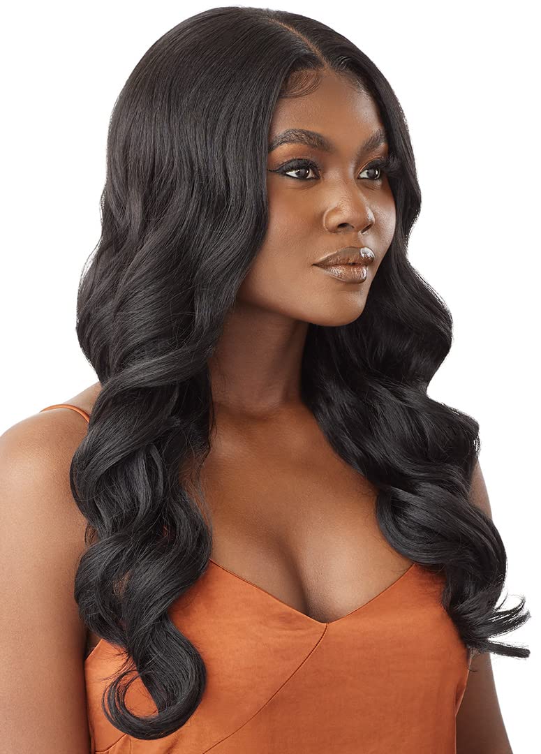 Outre - 5x5 Lace Closure Wig - Human Hair Blend - Body Curl 24" (JET BLACK 1)