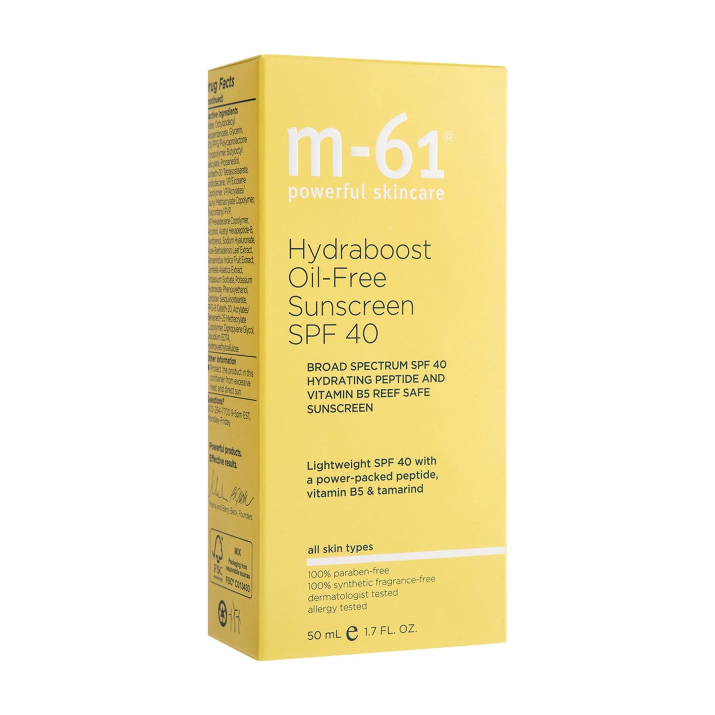 m-61 Hydraboost Oil-Free Sunscreen SPF 40 | Lightweight, Oil-Free SPF 40 With A Power-Packed Peptide, Vitamin B5, Tamarind, 1.7 Fl Oz Beauty & Personal Care m-61
