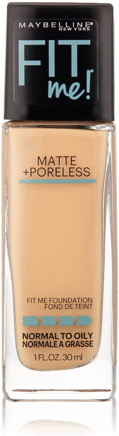 Maybelline New York Fit Me! Matte + Poreless Foundation, Nude Beige [125] 1 oz (Pack of 3)