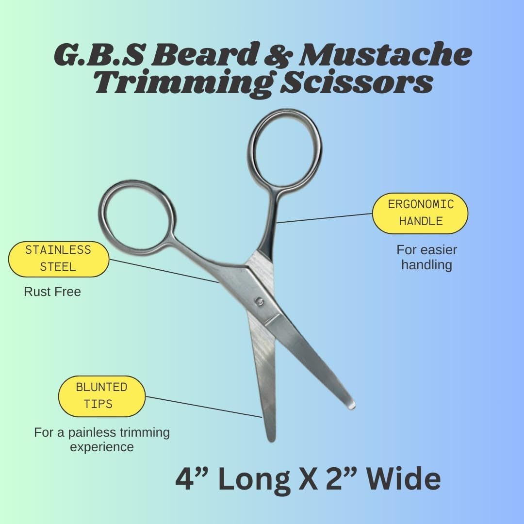 G.B.S Mustache Wax Extra Strong Hold Fragrance Free Inlcudes Handmade Mustache Comb and Trimming Scissors and Beard Pen Dark Brown (3) Beauty and Personal Care G.B.S
