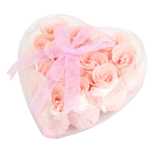 Ruilogod Heart Style Box Rose Scented Bath Petals 12 Pcs Pink Clear (id: 694 81c c55 1bf ee7 Beauty and Personal Care Ruilogod