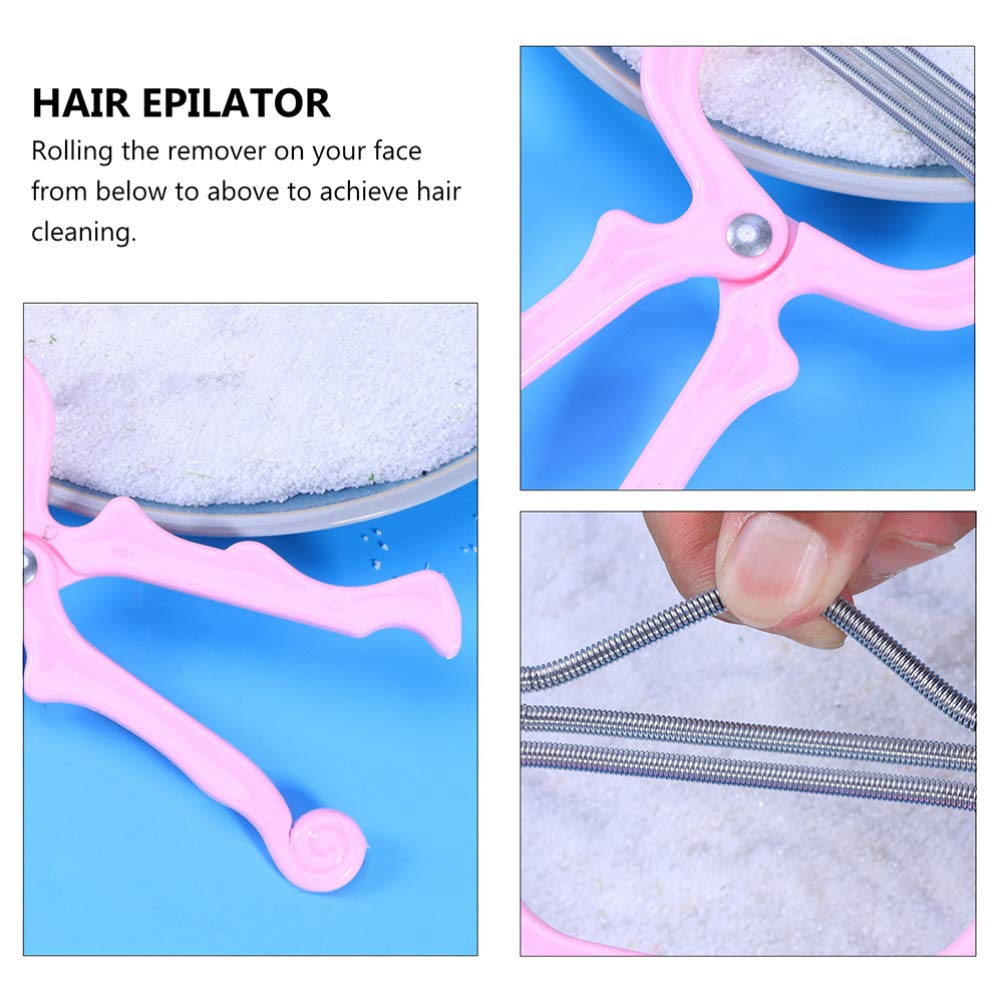 Face Hair Threader 2Pcs Portable Facial Hair Removal Threading Epilator for Women (Pink) Spring Device Beauty and Personal Care Healifty