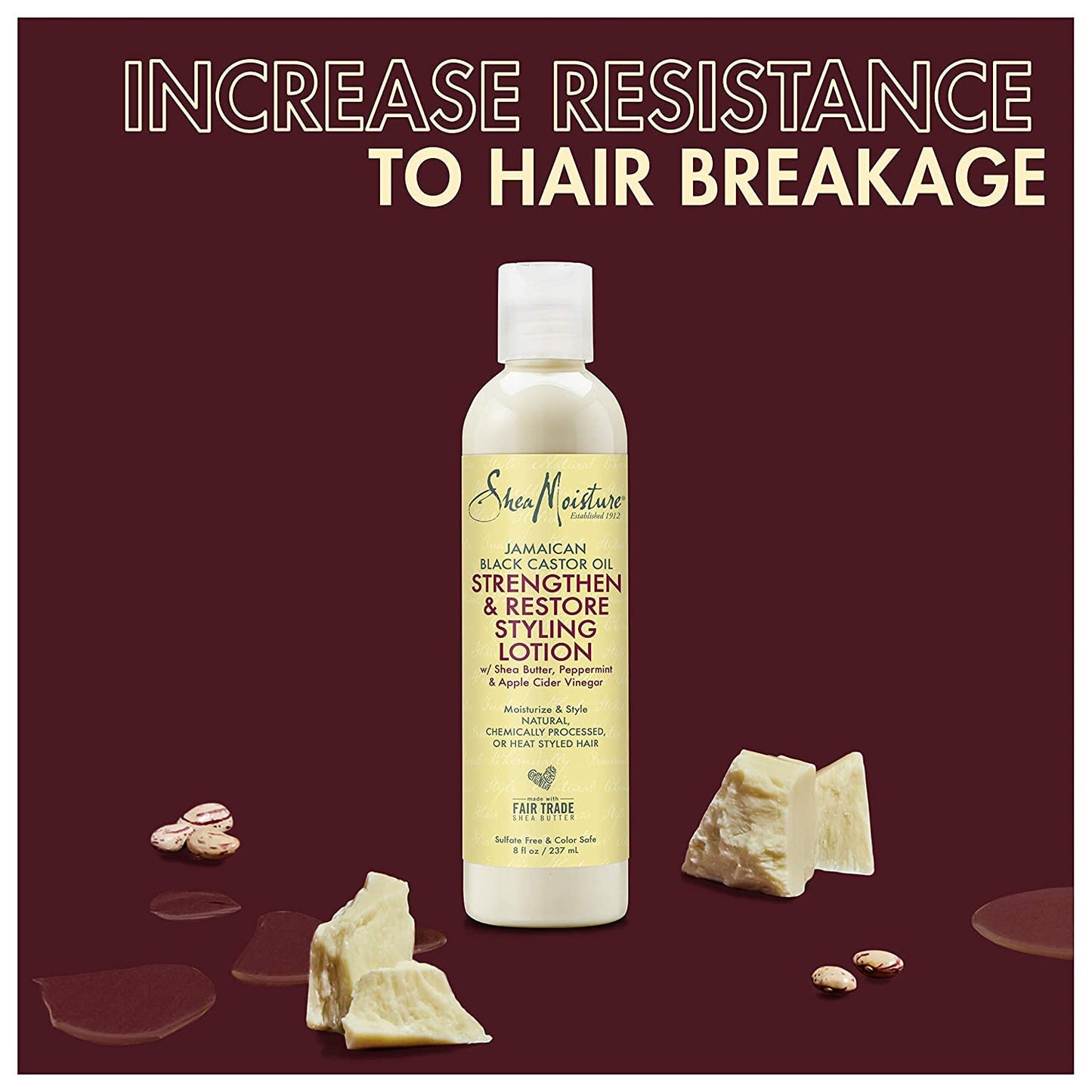 SheaMoisture Jamaican Black Castor Oil, Strengthen & Restore Styling Lotion, Moisturize & Style, 8 Oz Beauty & Personal Care Shea Moisture