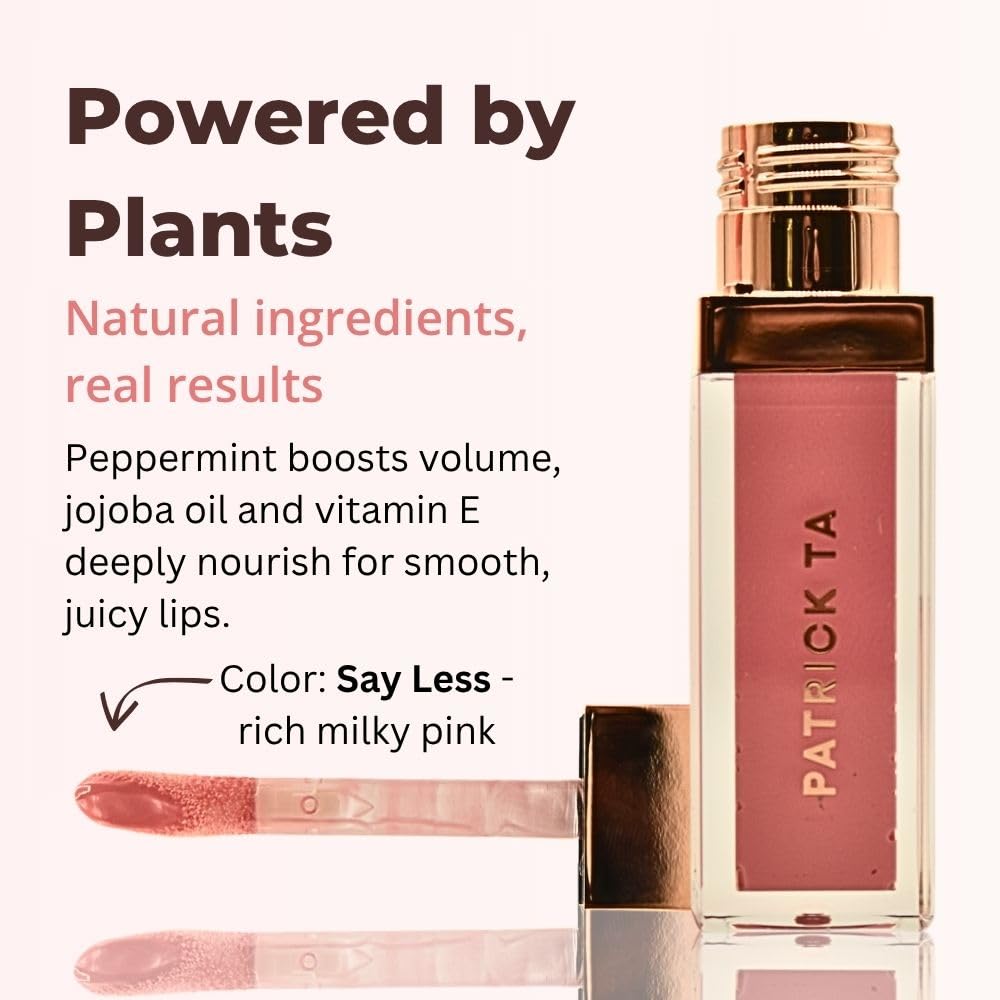 PATRICK TA Major Volume Plumping Lip Gloss - Say Less - Rich Milky Pink, Superficial Beauty & Personal Care PATRICK TA