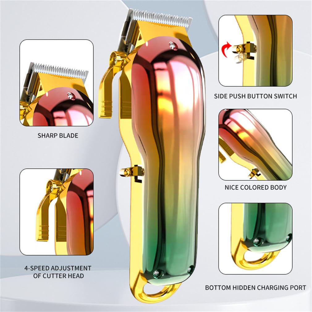 WFGLH Hair Clippers & Trimmer for Men, Cordless Rechargeable Clippers for Hair Cutting - 4 Limit Combs, Stainless Steel Blades Hair Trimmer Or Beauty and Personal Care WFGLH