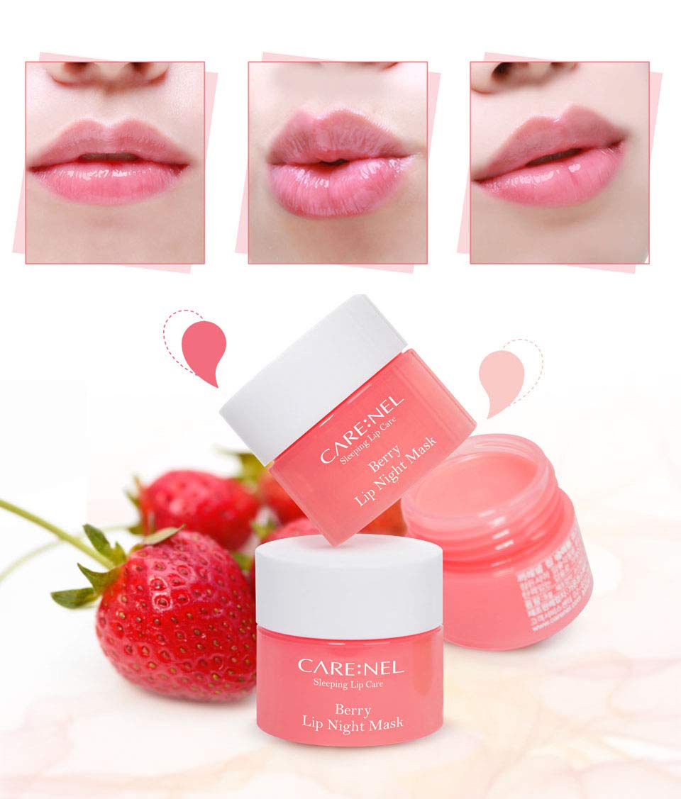 Lip Mask Overnight 5g 3Set (Berry+Lime+Pomegranate) Korean Beauty Intensive Treatments Balm, Nourish, Hydrate, Scrubs Exfoliator Beauty & Personal Care CARE:NEL