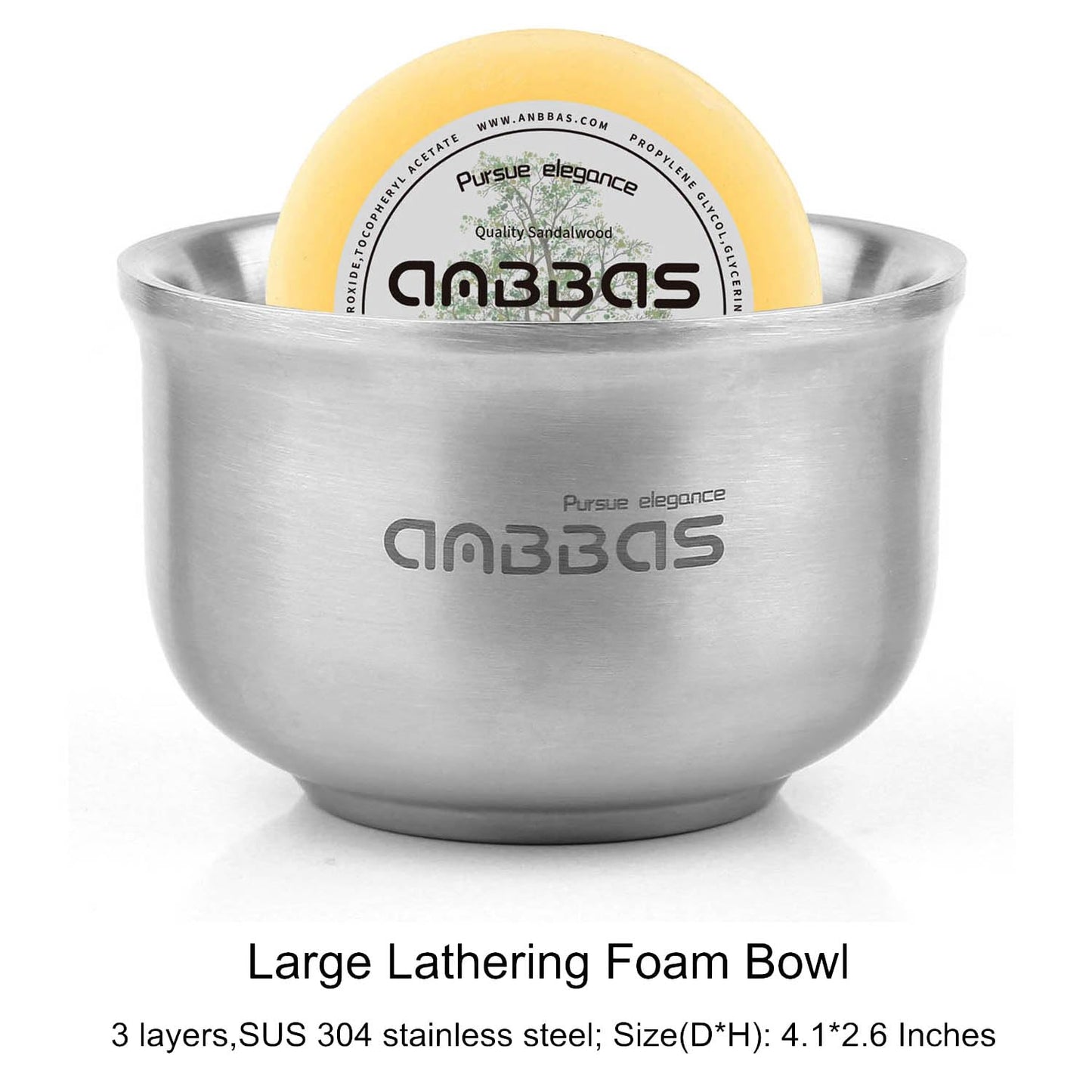 Anbbas Synthetic Badger Shaving Brush,Stainless Steel Shaving Razor and Brush Stand and Lathering Foam Bowl,3.5 oz Natural Shaving Soap Puck Refill Beauty and Personal Care Anbbas