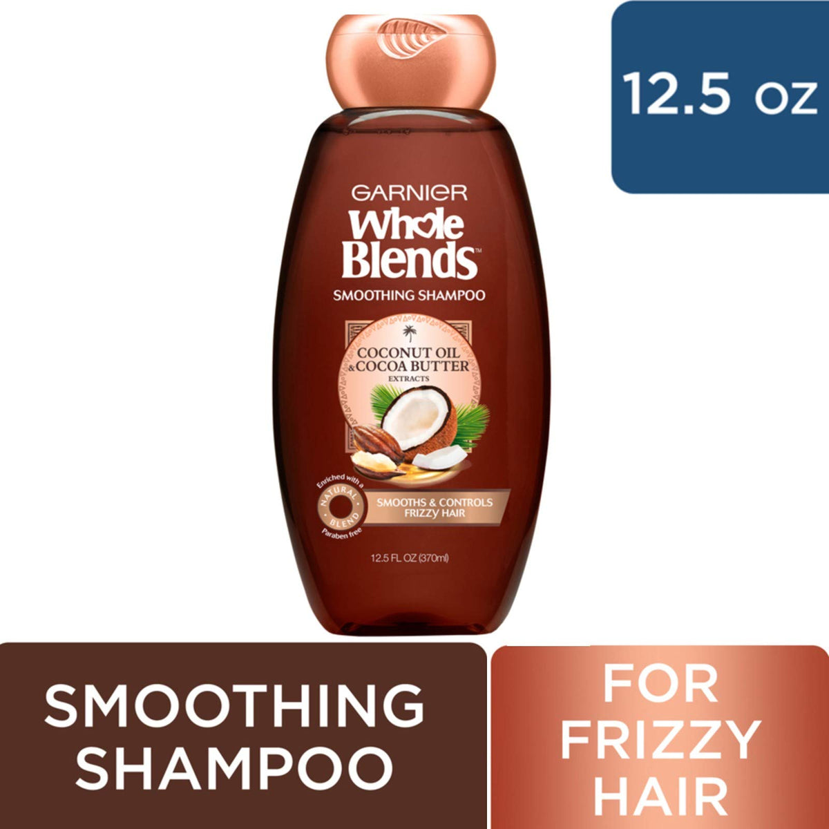 Garnier Whole Blends Shampoo Coconut Oil 12.5 Ounce (369ml) (2 Pack)