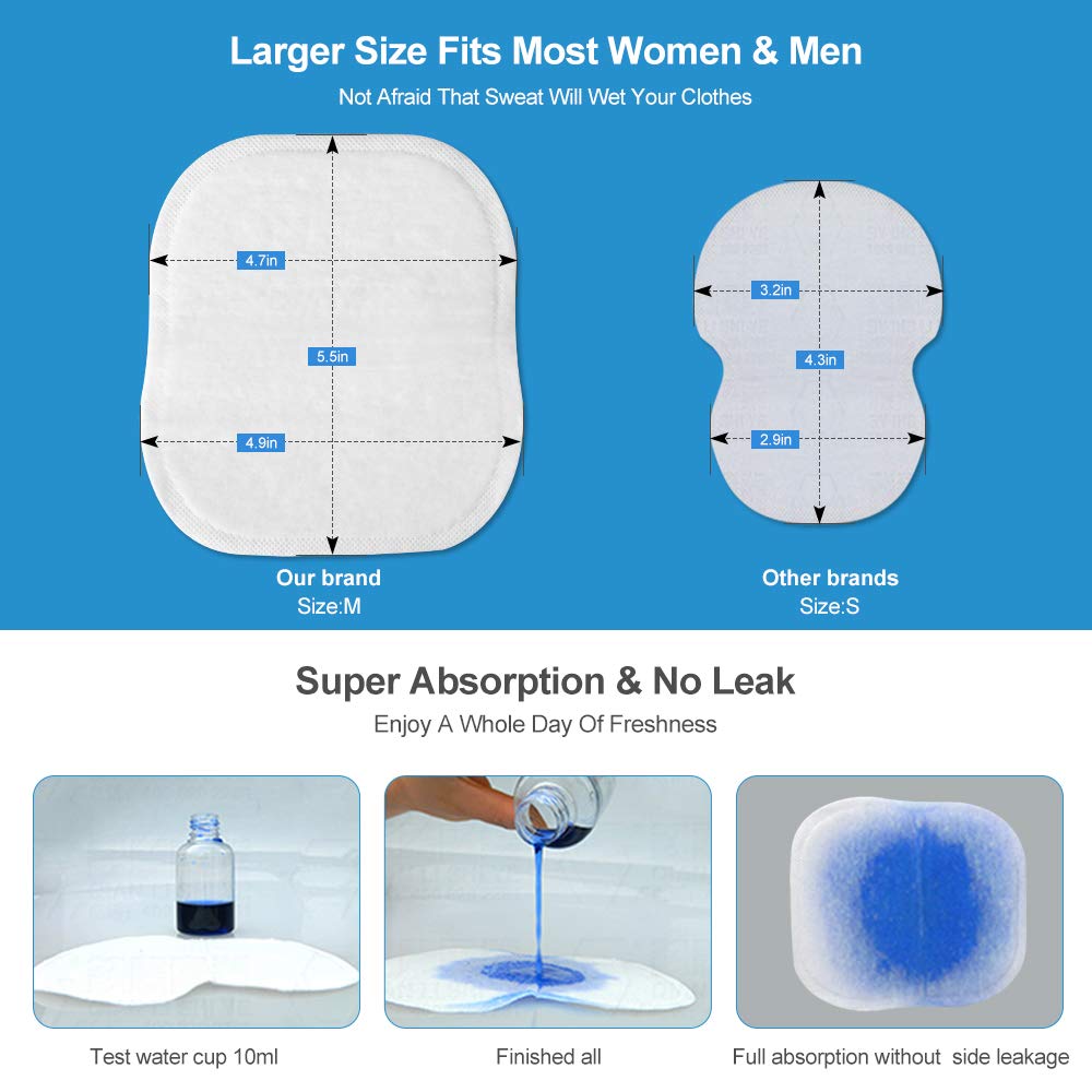 Large Underarm Sweat Pads for Women and Men [80 PCS], CANAGROW Armpit Sweat Pads Comfortable Unflavored, Non Visible, Extra Adhesive, Disposable Beauty and Personal Care CANAGROW