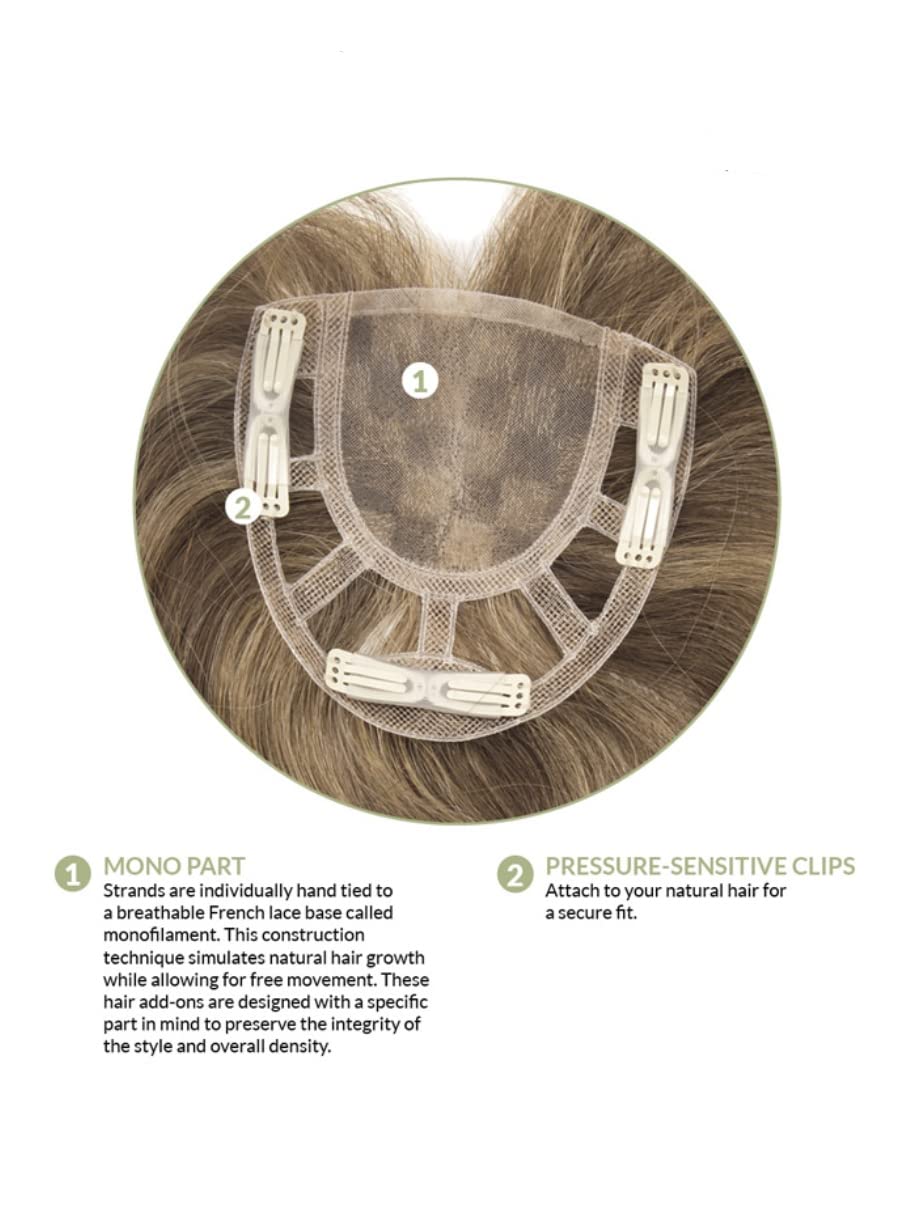 ADD-ON CROWN Human Hair/HF Synthetic Blend Topper by Envy, 5PC Bundle: Topper, 4oz Mara Ray Luxury Shampoo & Conditioner, Wide Tooth Comb, and 19 Page Beauty & Personal Care Belle of Hope Mara Ray