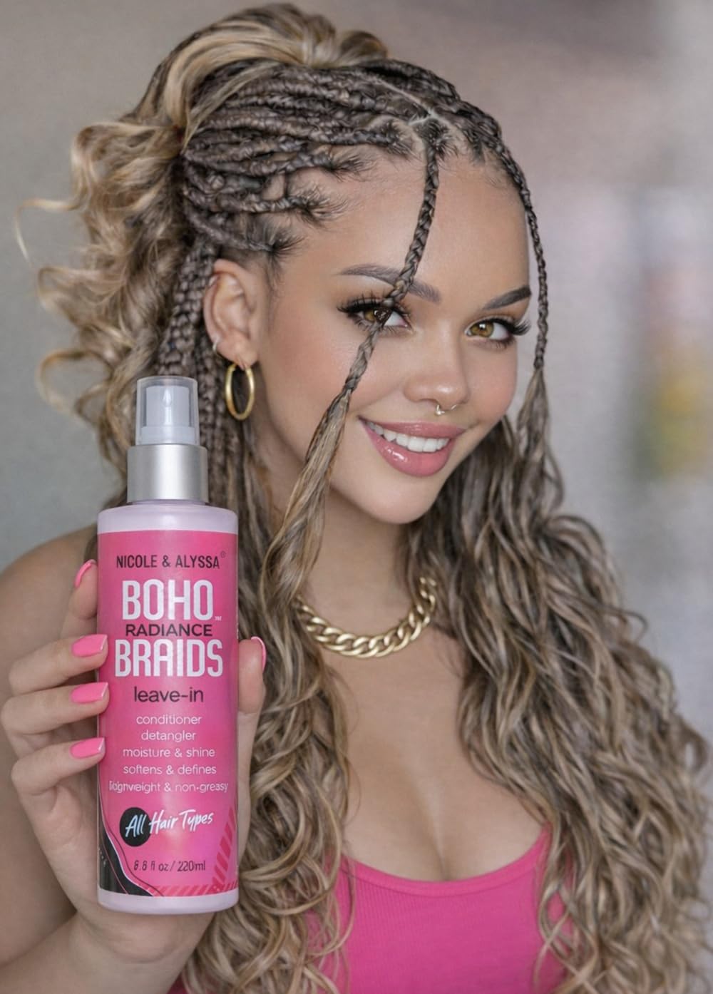 Nicole & Alyssa Leave-In Conditioner Spray for Boho & Crochet Styles, Lightweight Moisturizing Detangler, Curl-Friendly Formula, Frizz Control Beauty & Personal Care Nicole & Alyssa