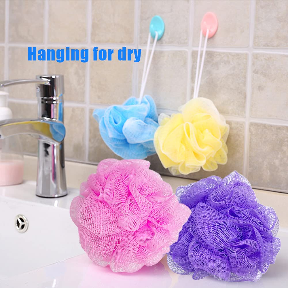 10 Pcs Bath Loofah Shower,Small Mesh Sponge Pouf Colorful Exfoliating Scrubber for Kids Women Men Body Wash,Random Color Beauty & Personal Care Cshangzei