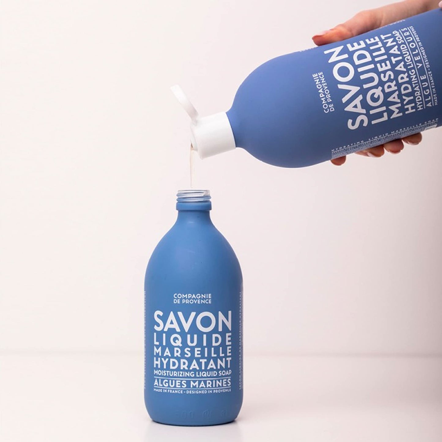 Compagnie de Provence Savon de Marseille Extra Pure Liquid Soap - Velvet Seaweed - 16.7 Fl Oz Glass Pump Bottle and 33.8 fl oz Plastic Bottle Refill Beauty & Personal Care La Compagnie de Provence