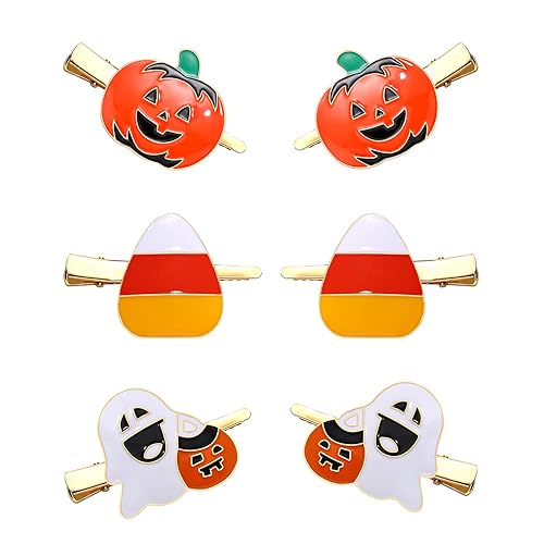Boderier 6 Pack Halloween Hair Clips for Women Girls Halloween Headdress Candy Corn Pumpkin Ghost Hair Clips Party Costume Hair Accessories Beauty & Personal Care boderier