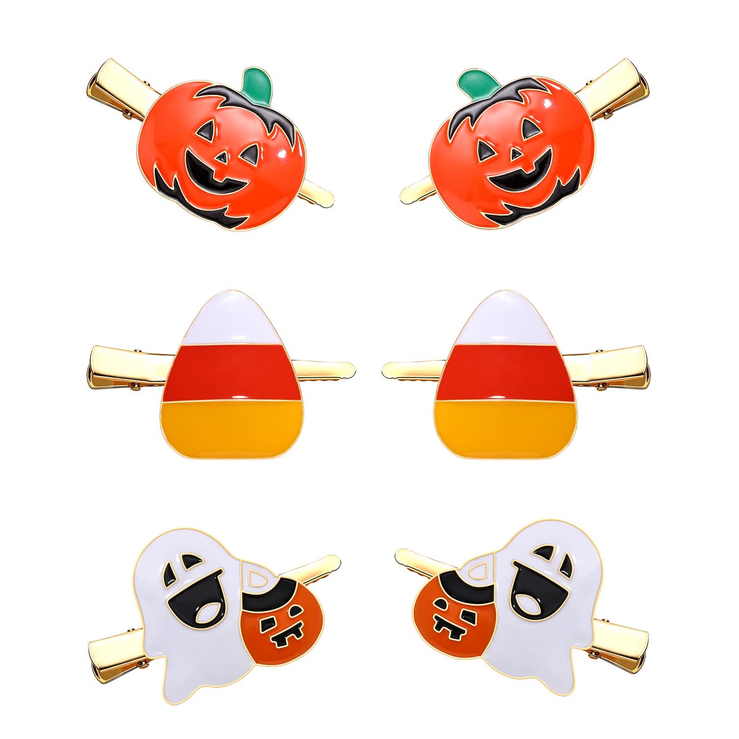 Boderier 6 Pack Halloween Hair Clips for Women Girls Halloween Headdress Candy Corn Pumpkin Ghost Hair Clips Party Costume Hair Accessories Beauty & Personal Care boderier