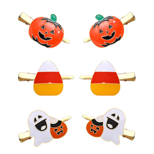 Boderier 6 Pack Halloween Hair Clips for Women Girls Halloween Headdress Candy Corn Pumpkin Ghost Hair Clips Party Costume Hair Accessories Beauty & Personal Care boderier