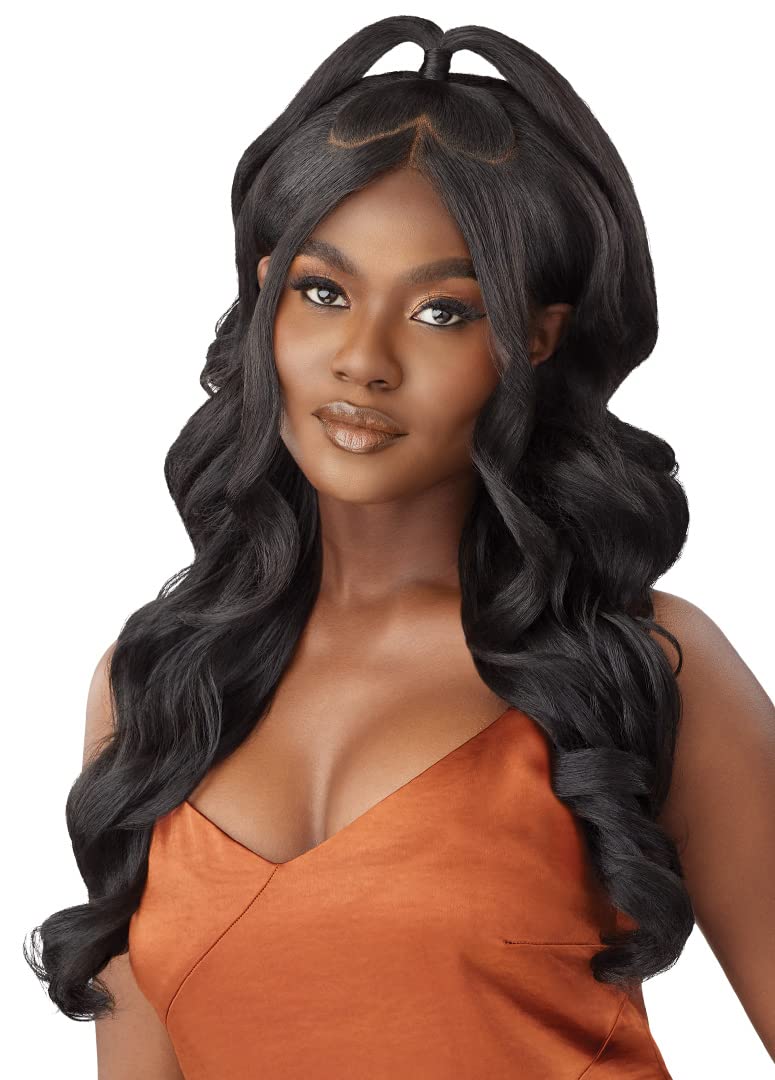 Outre - 5x5 Lace Closure Wig - Human Hair Blend - Body Curl 24" (JET BLACK 1)
