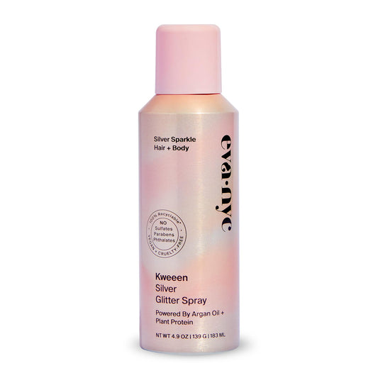 Eva NYC Kweeen Silver Body and Hair Glitter Spray for Shimmer, Washable Glitter Hairspray for Any Party Look, 4.9 oz Beauty & Personal Care EVA·NYC