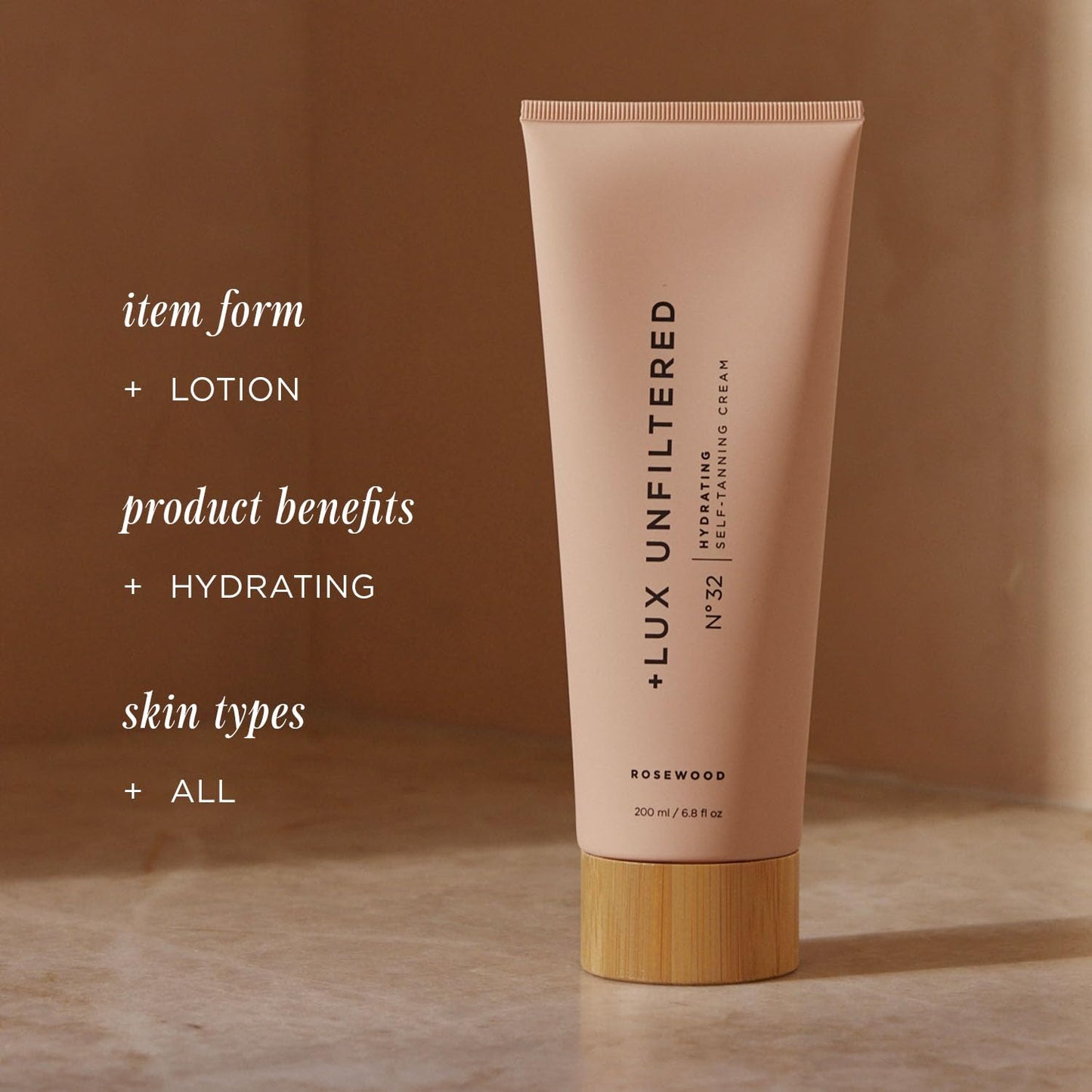 + Lux Unfiltered N°32 Gradual Self Tanner, Hydrating Self Tanning Lotion with Shea Butter & Squalane - Non-Sticky, No Transfer, Natural-Looking Tan Beauty & Personal Care + Lux Unfiltered