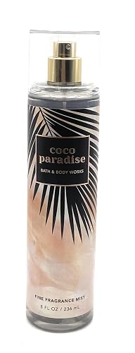Bath and Body Works Coco Paradise Fine Fragrance Mist 8 Fluid Ounce Body Spray Black Square Logo Bottle Beauty & Personal Care Bath & Body Works