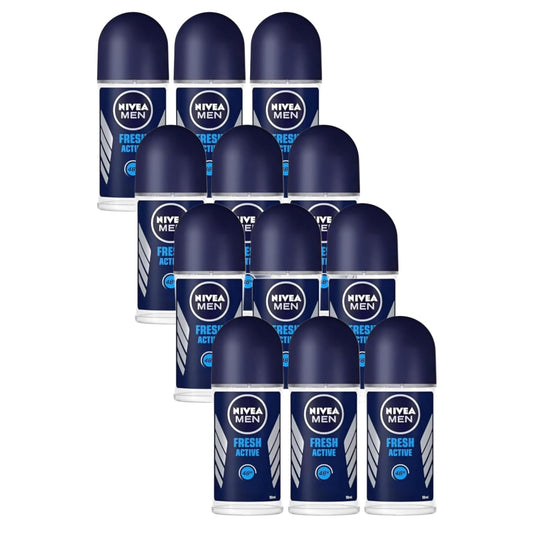 Nivea Men Fresh Active Roll-On Deodorant - 1.69 fl oz - Pack of 12 Beauty and Personal Care NIVEA