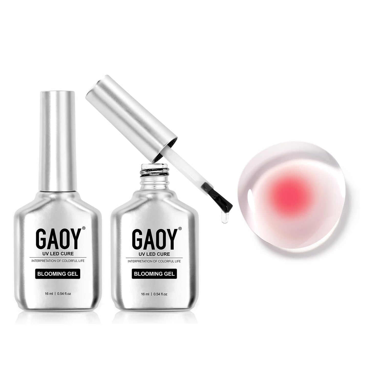 GAOY 2 Pcs Blooming Gel, 16ml Clear Blooming Gel Nail Polish, Spreading Effects Soak Off UV Light Cure for Nail Art DIY Beauty and Personal Care GAOY Default Title