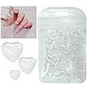 qiipii 300pcs Transparent Heart Nail Charms, 3 Sizes Mixed Size 3D Clear Cute Love Hearts Rhinestones Flatback Resin Crystals Diamonds Nail Art Beauty & Personal Care qiipii