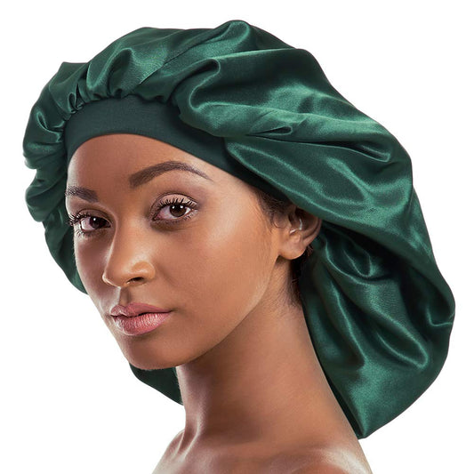 Alnorm Double Layered Satin Bonnet Oversized Sleep Cap for Hair Loss Women Green Beauty and Personal Care Alnorm