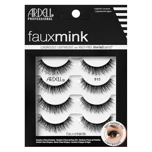 Ardell Faux Mink Lashes 815, Ultra-Soft, Natural Look False Eyelashes, Reusable Strip Lashes, 4 Pairs, 1 Pack Beauty & Personal Care Ardell
