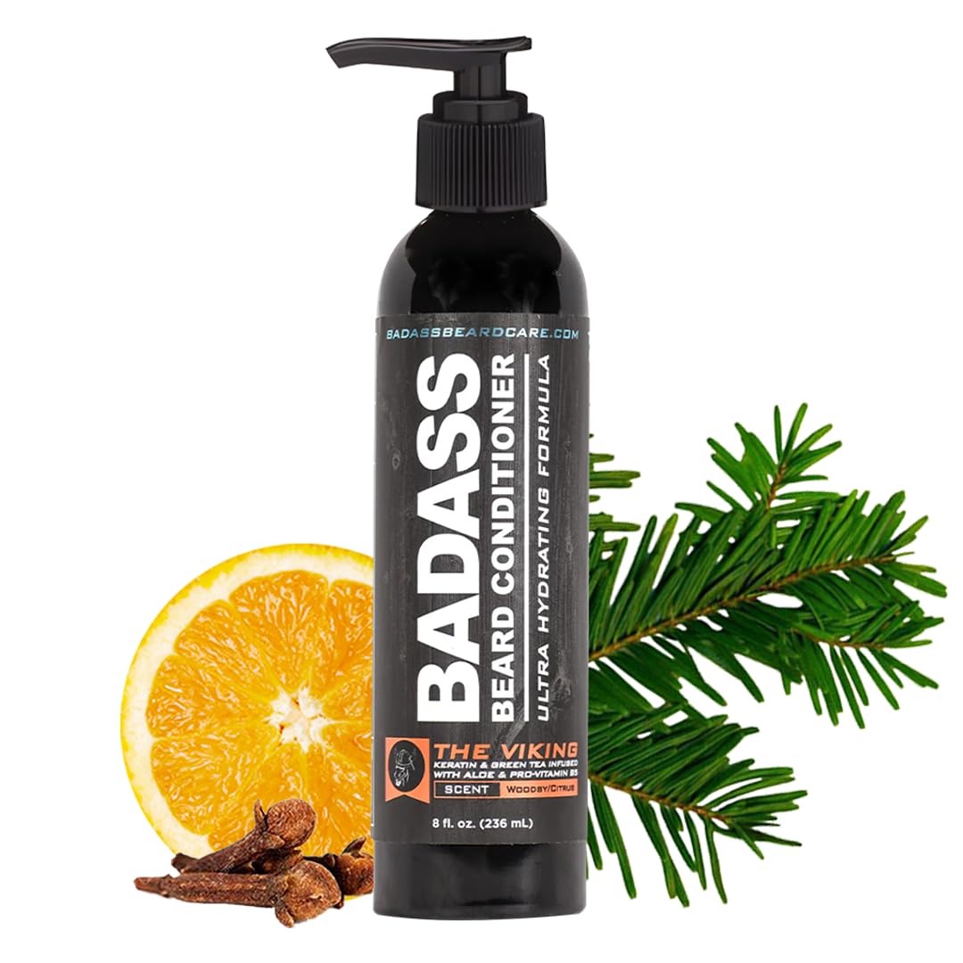 Badass Beard Care Beard Conditioner For Men - THE VIKING, 8oz - Made of Natural Ingredients for A Healthy, Soft, & Itch Free Beard and Mustache Beauty and Personal Care Badass Beard Care