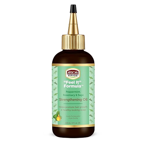 African Pride Feel It Formula Hair Strengthening Oil - Hair Oil with Rosemary, Peppermint & Sage - Hydrates Hair, Helps Strengthens Roots & Promotes Beauty & Personal Care African Pride