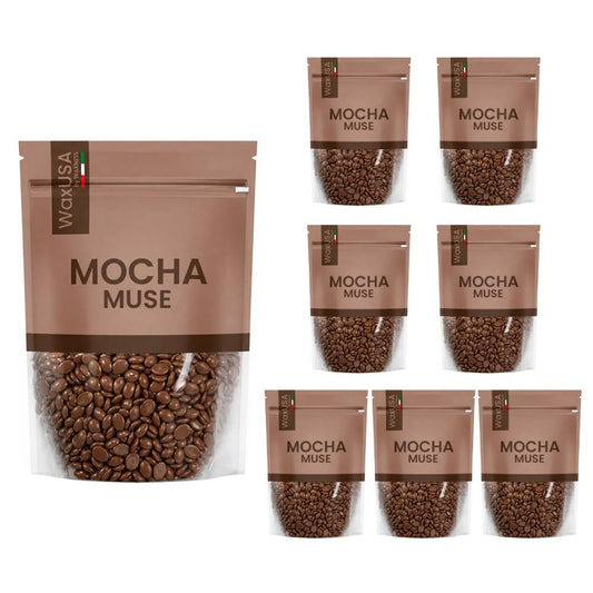 WaxUSA by Waxness Hard Wax Beads 2.42 lb (1,1 kg) Pack of 8 - Mocha Muse Creamy Low Temperature - Professional Stripless Hair Removal - Made in Italy Beauty and Personal Care Waxness