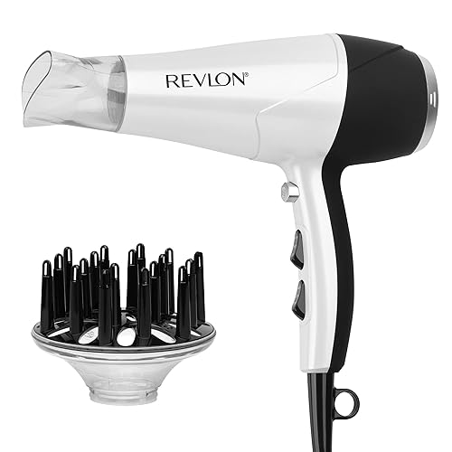 REVLON Volume Booster, Hair Dryer with Curl Enhancing Diffuser | Increase Volume, Decrease Frizz and Damage, Fast Drying, 1875 Watts (White) Beauty & Personal Care REVLON