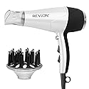 REVLON Volume Booster, Hair Dryer with Curl Enhancing Diffuser | Increase Volume, Decrease Frizz and Damage, Fast Drying, 1875 Watts (White) Beauty & Personal Care REVLON