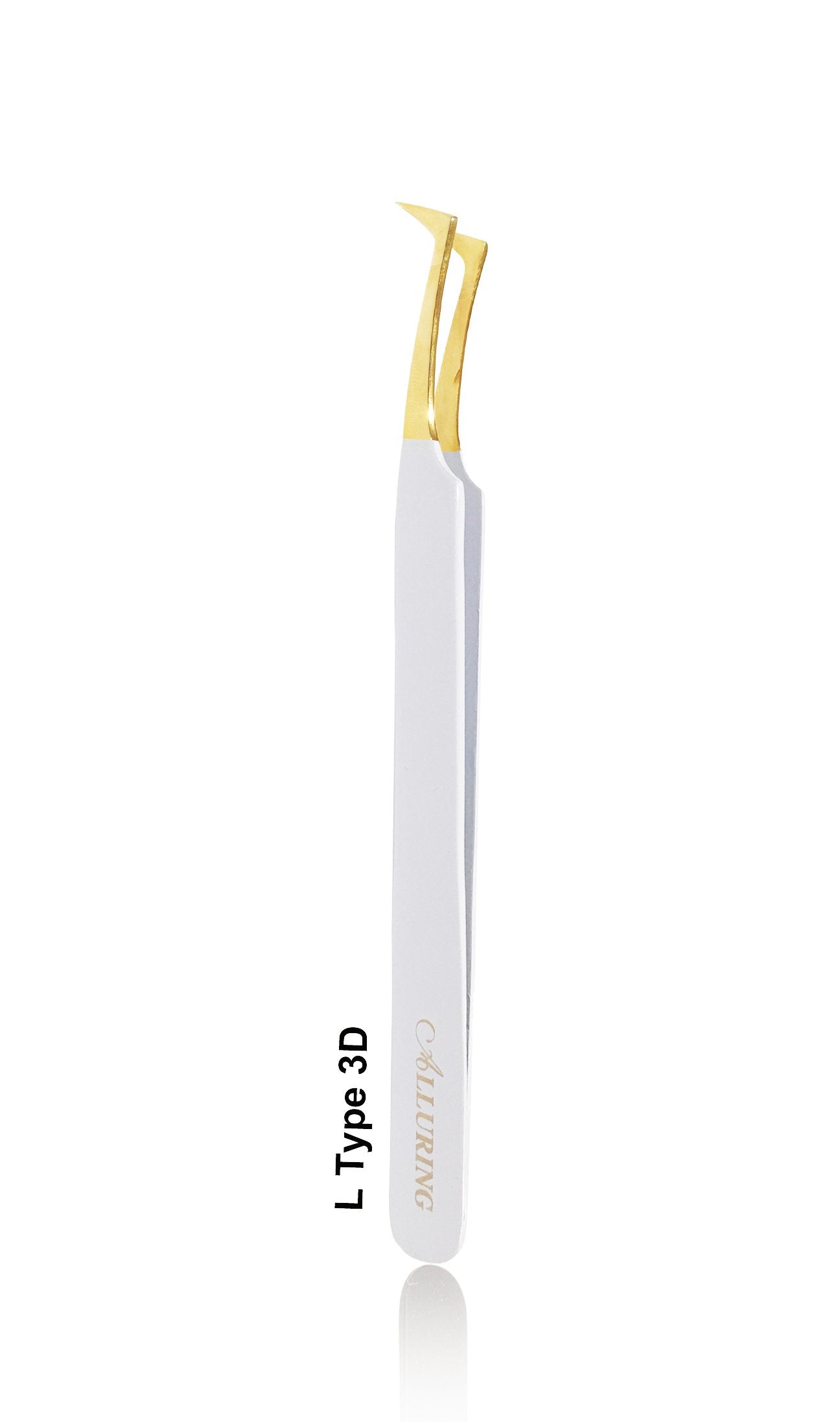 Alluring White with Gold Tip Tweezers for Eyelash Extension for Volume Lashes Beauty and Personal Care Alluring