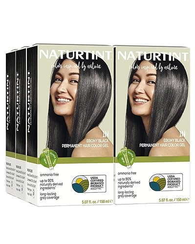 Naturtint 1N Ebony Black Permanent Hair Color (Pack of 6), Ammonia Free, Vegan, Cruelty Free, up to 100% Gray Coverage, Long Lasting Results Beauty & Personal Care Naturtint