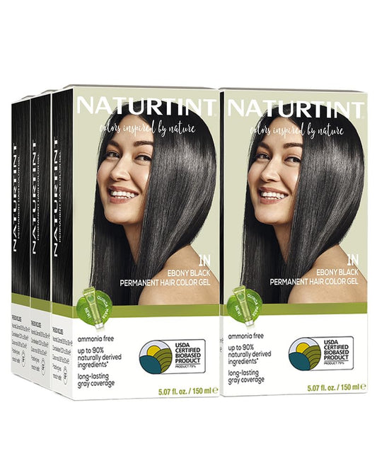 Naturtint 1N Ebony Black Permanent Hair Color (Pack of 6), Ammonia Free, Vegan, Cruelty Free, up to 100% Gray Coverage, Long Lasting Results Beauty & Personal Care Naturtint